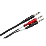 HOSA STP-201 Insert Cable, 1/4 in TRS to Dual 1/4 in TS, 1 m
