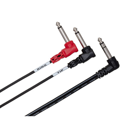 HOSA STP-201RR Insert Cable, Right-angle 1/4 in TRS to Dual Right-angle 1/4 in TS, 1 m