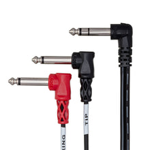 HOSA STP-201RR Insert Cable, Right-angle 1/4 in TRS to Dual Right-angle 1/4 in TS, 1 m