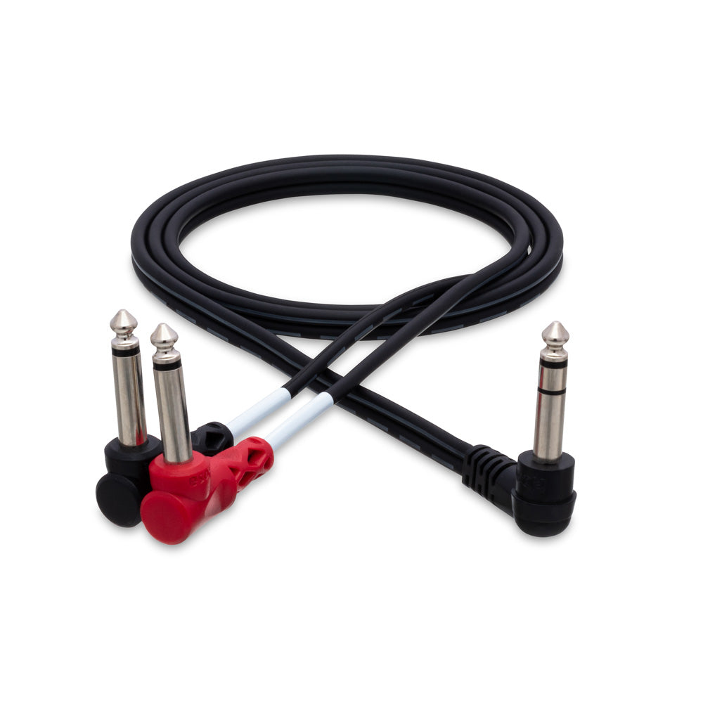 HOSA STP-201RR Insert Cable, Right-angle 1/4 in TRS to Dual Right-angle 1/4 in TS, 1 m