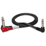 HOSA STP-201RR Insert Cable, Right-angle 1/4 in TRS to Dual Right-angle 1/4 in TS, 1 m