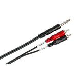 HOSA TRS-202 Insert Cable 1/4 in TRS to Dual RCA (2 m)