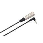 HOSA XVM-105M Camcorder Microphone Cable, Right-angle 3.5 mm TRS to XLR3M, 5 ft