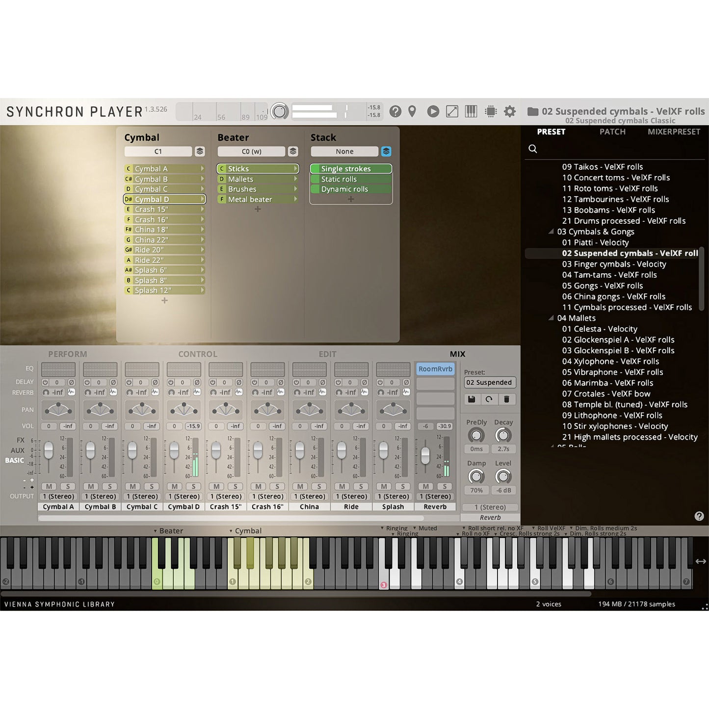 Vienna Symphonic Library Studio Cymbals & Gongs