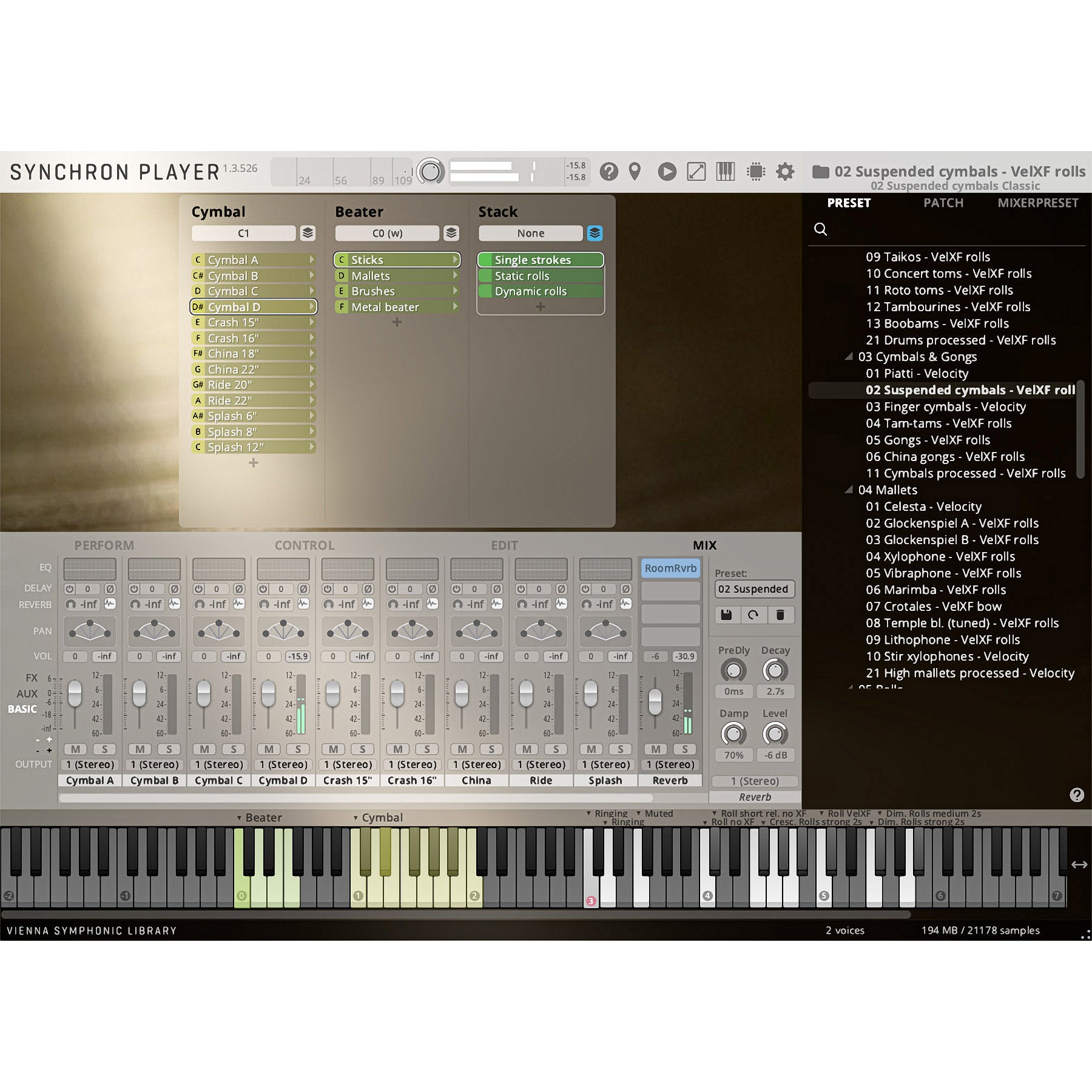 Vienna Symphonic Library Studio Cymbals & Gongs