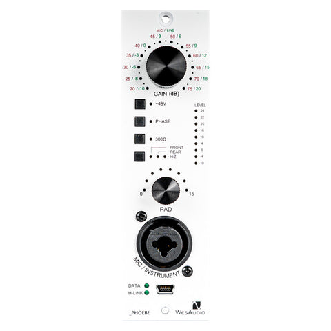 WesAudio Phoebe Analog Preamp with Digital Recall (500-Series)