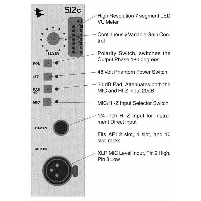 API 512c Preamplifier (500 Series Module)