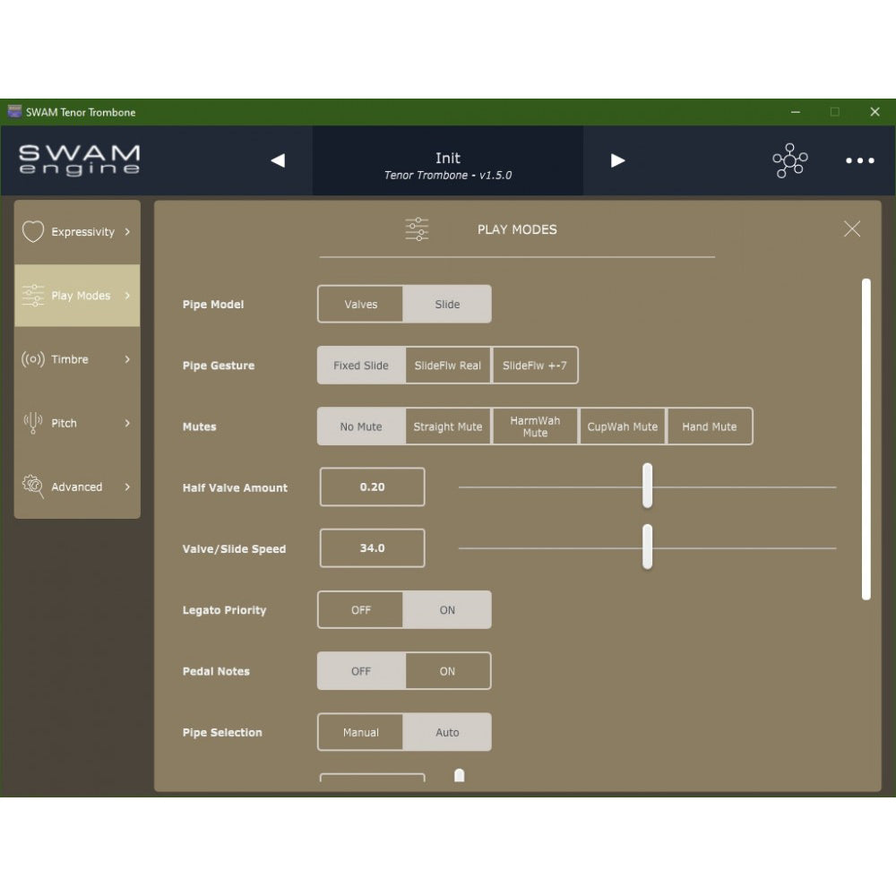 Audio Modeling SWAM Trombones Virtual Instrument