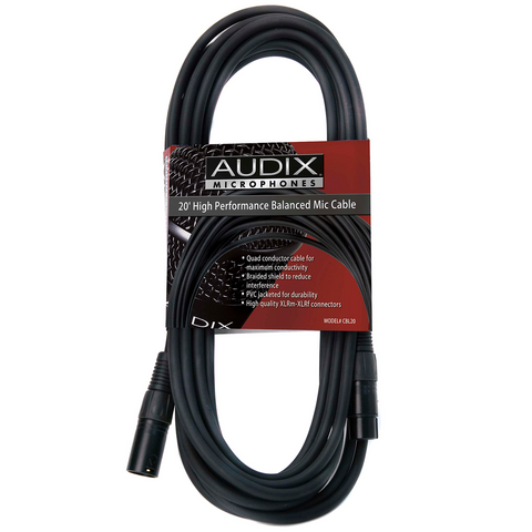 Audix CBL20 Microphone Cable (XLR-Male-XLR-Female 20-ft)