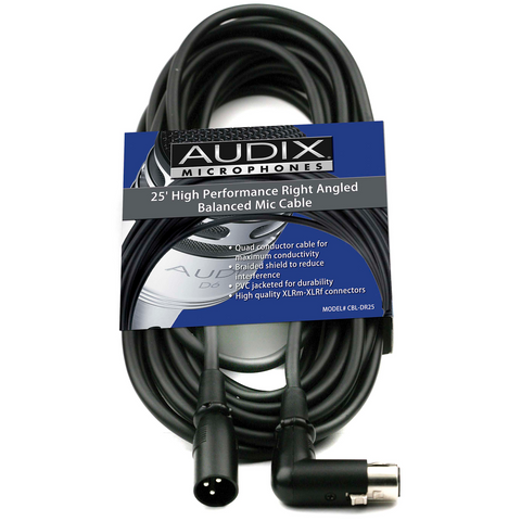 Audix CBLDR25 Microphone Cable (XLR Male Straight XLR Female Right Angle XLR - 25 feet)