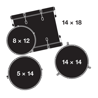 Gretsch Drums Catalina Club 4-Piece - Bass Drum (18") and Snare (Piano Black)