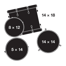 Gretsch Drums Catalina Club 4-Piece - Bass Drum (18") and Snare (Piano Black)