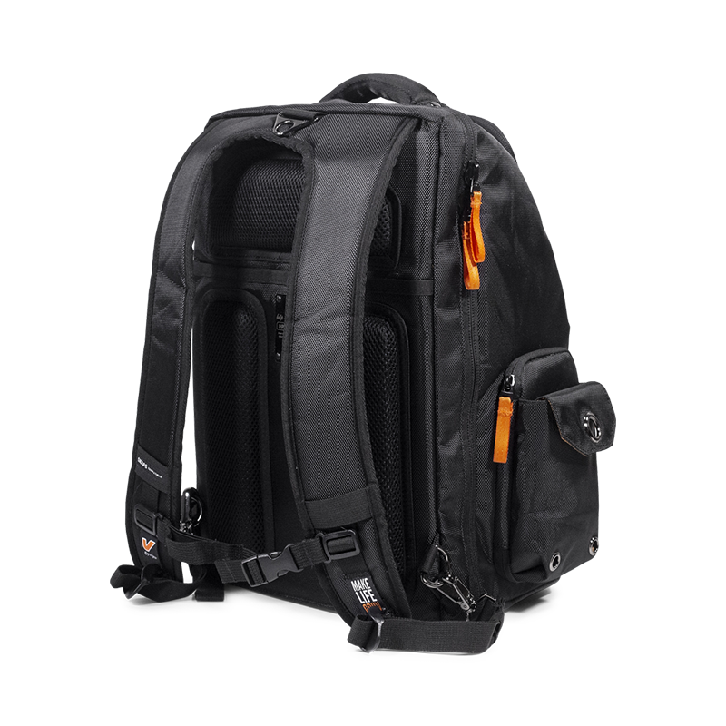 Gruv Gear Club Bag Stealth Elite - Flight-Smart Tech Backpack (Triple Black) - VENUEBAG02-EBK