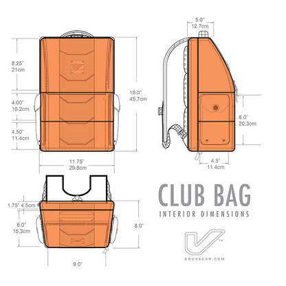 Gruv Gear Club Bag Stealth Elite - Flight-Smart Tech Backpack (Triple Black) - VENUEBAG02-EBK