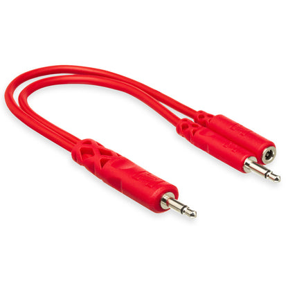 HOSA Hopscotch Patch Cables, 3.5 mm TS with 3.5 mm TSF Pigtail to 3.5 mm TS, 5 pc, Various Lengths - CMM-500Y-MIX