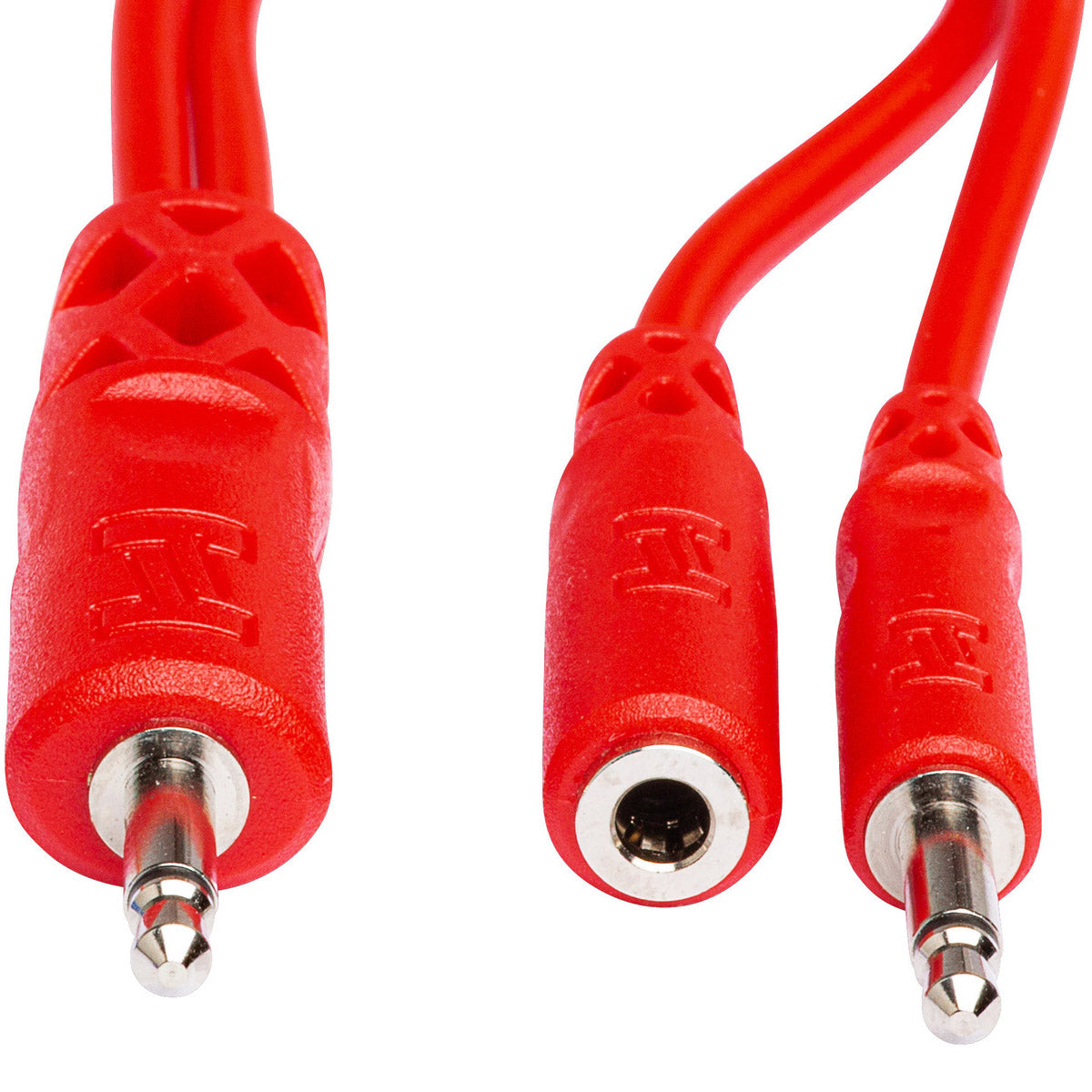 HOSA Hopscotch Patch Cables, 3.5 mm TS with 3.5 mm TSF Pigtail to 3.5 mm TS, 5 pc, Various Lengths - CMM-500Y-MIX