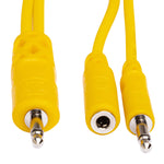 HOSA Hopscotch Patch Cables, 3.5 mm TS with 3.5 mm TSF Pigtail to 3.5 mm TS, 5 pc, Various Lengths - CMM-500Y-MIX