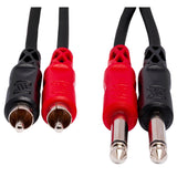 HOSA Stereo Interconnect Dual 1/4 in TS to Dual RCA (2 m) - CPR-202