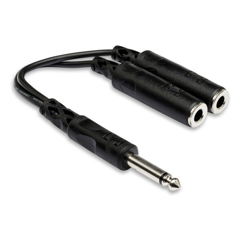 HOSA Y Cable 1/4 in TS to Dual 1/4 in TSF - YPP-111