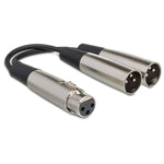 HOSA Y Cable XLR3F to Dual XLR3M (6 in) - YXM-121