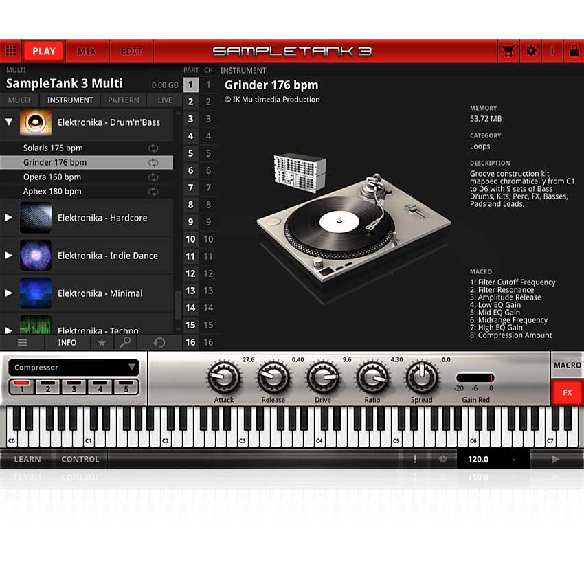 IK Multimedia SampleTank Custom Shop Drum n Bass Elektronika