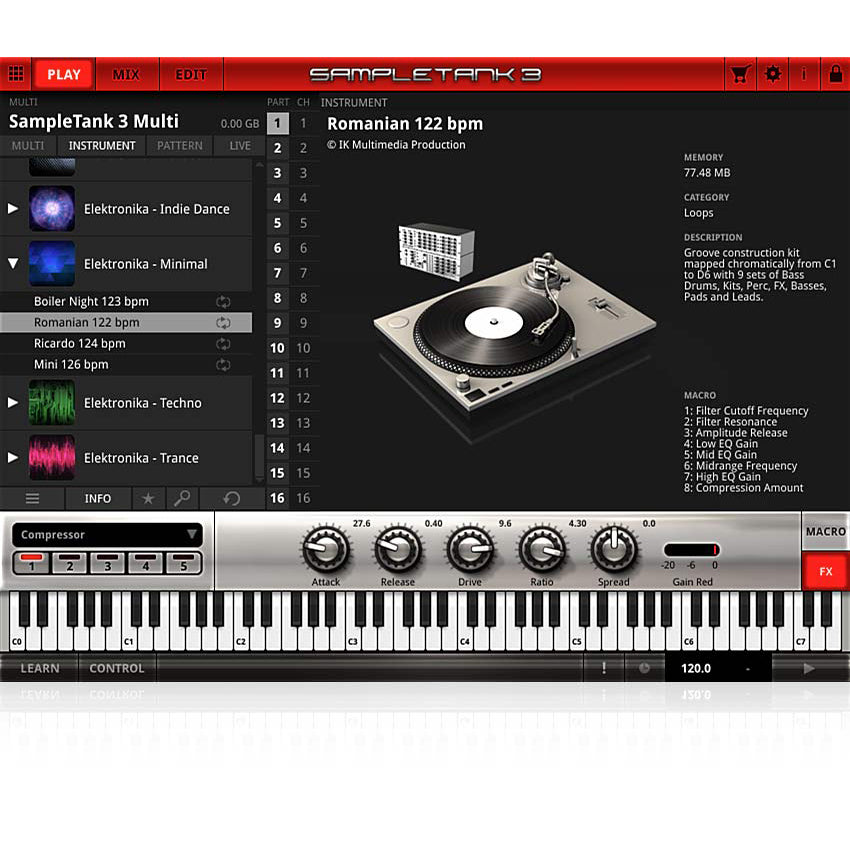 IK Multimedia SampleTank Custom Shop Minimal Elektronika