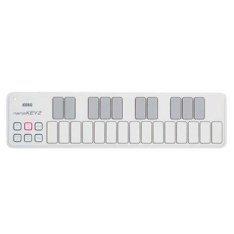 Korg nanoKEY2 USB MIDI Slim-Line Controller (White)