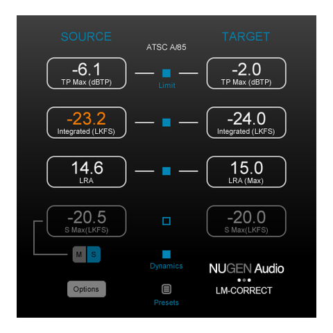 NUGEN Audio LM-Correct Loudness Quick-Fix with DynApt Extension