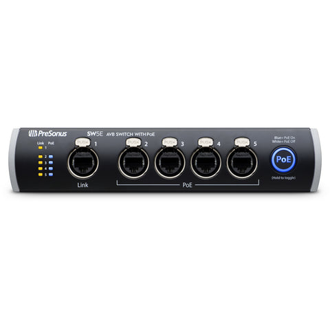 PreSonus SW5E Audio Video Bridging Switch with PoE (5-Port)