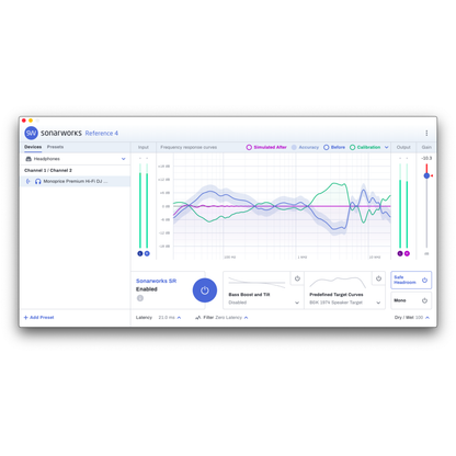 Sonarworks Reference 4 Headphone Edition Monoprice Hi-Fi DJ Headphone Bundle