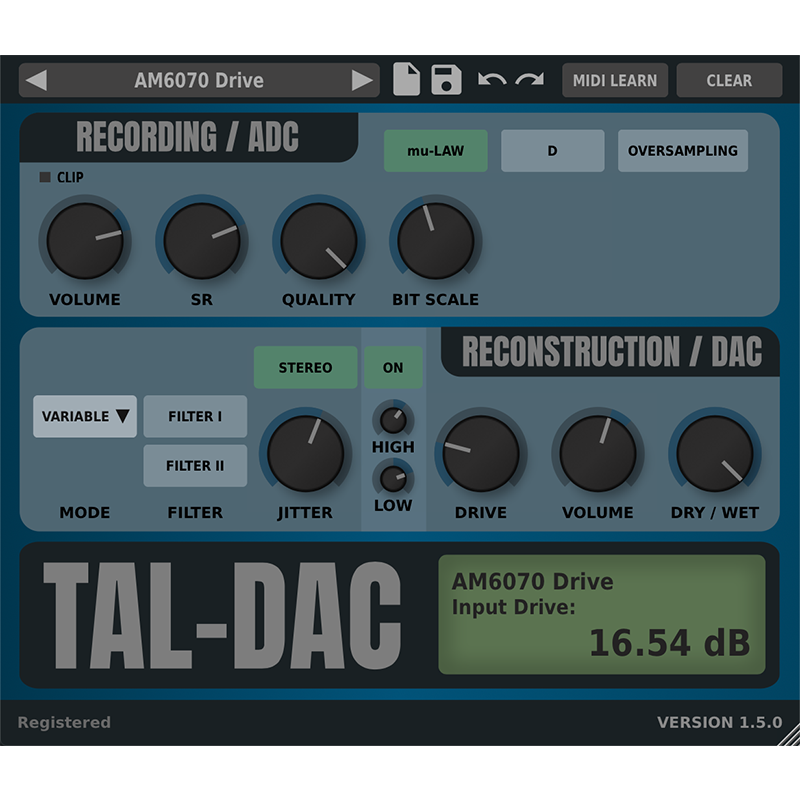 TAL-DAC Bit Crusher Plug-In