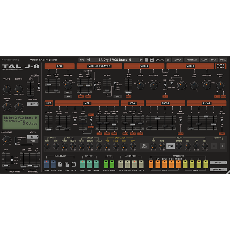 TAL-J-8 Jupiter 8 Virtual Synthesizer Plug-In