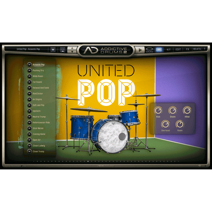 XLN Audio Addictive Drums United Pop ADPAK for AD2