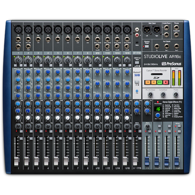 PreSonus StudioLive AR16c USB-C Mixing Console (Analog Digital Bluetooth)