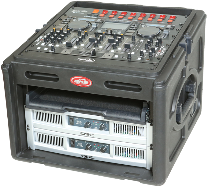 SKB Mixer Console Rack Case (16U) - Computer Audio Visual Controller Case- 1SKB-R106 (10U Top)