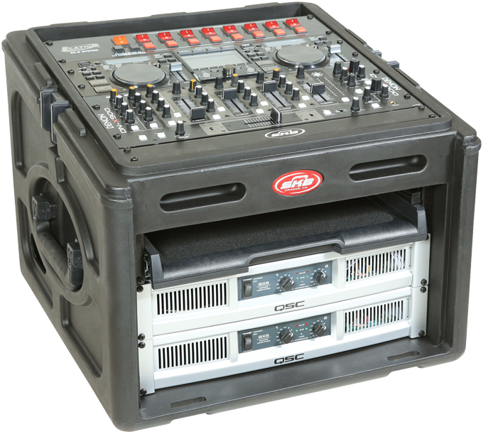 SKB Mixer Console Rack Case (16U) - Computer Audio Visual Controller Case- 1SKB-R106 (10U Top)