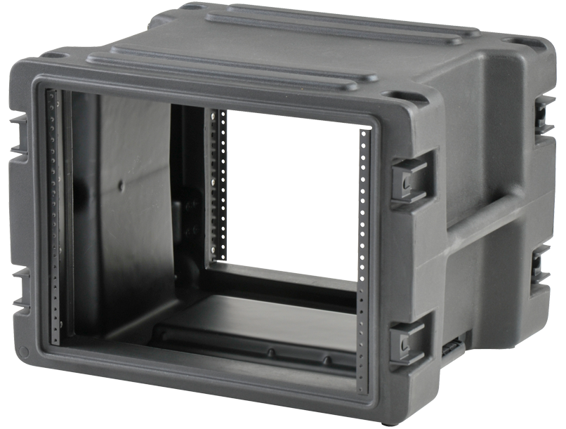 SKB Rack Case (8U) - 1SKB-R8W (Retractable Handle & Wheels) - Roto Molded